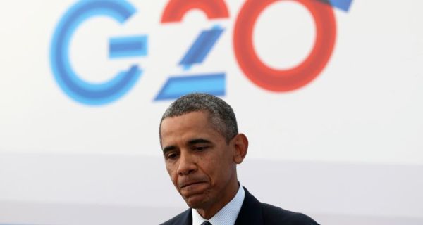 US President Barack Obama speaks to the media during a news conference at the G20 summit in St Petersburg.