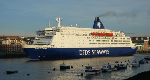  The King Seaways passenger ship. British police are questioning a passenger on board the ferry after a fire in a cabin room sparked an emergency rescue and forced it to return to Newcastle. Photograph: EPA/DFDS Seaways