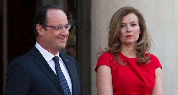 Old flame: François Hollande with Valérie Trierweiler. Photograph: Ian Langsdon/EPA