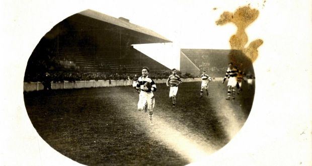 Rare image: 15-year-old Kevin Barry playing for his school, Belvedere College, in the 1917 Leinster Schools Rugby Cup 