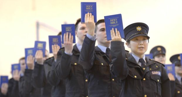 Garda Reserve Xiao Du from Finglas  at the Reserve Graduation ceremony at the Garda College, Templemore. Photograph: Brenda Fitzsimons