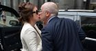 Former Anglo Irish Bank chief executive David Drumm kisses his wife Lorraine before heading into the third day of his trial in US bankruptcy court in Boston. Photograph: Josh Reynolds