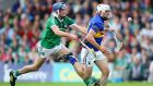 Limerick wingback Gavin O’Mahony, seen here, left, battling with Patrick Maher of Tipperary on Sunday, said the team’s only goal at the start of the year was winning the Munster SHC semi-final meeting with the Premier County. Photograph: Cathal Noonan/Inpho