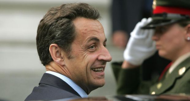 Former French President Nicolas Sarkozy was being held today for questioning over suspected influence-peddling, a legal source said. Photograph: Frank Miller/The Irish Times