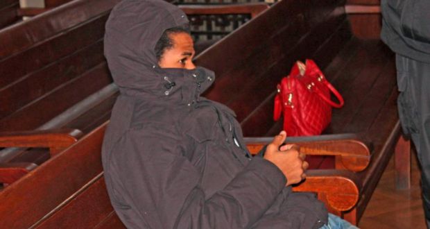 French citizen Fritz-Joly Joachin (29) is pictured inside the courtroom before his trial in the town of Haskovo. Bulgaria plans to extradite him as he is suspected of having been in touch with one of the two Islamist militants who shot dead 12 people at the satirical newspaper Charlie Hebdo’s offices last week. Photograph: Reuters/sakarnews.info/Bulphoto Agency 