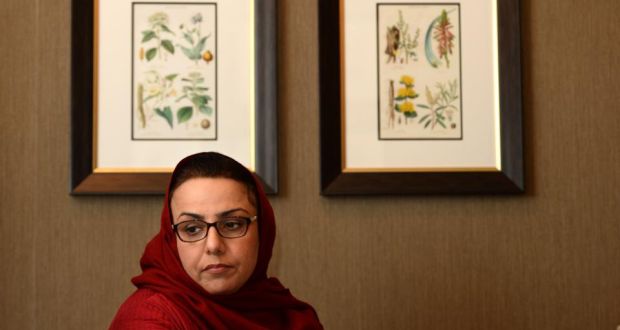 Mary Akrami, director of the Afghan Women Skills Development Centre, in Kabul and board member of the Afghan Women’s Network, was keynote speaker at the launch of Frontline Defenders 2015 Annual Report in Dublin. Photographer: Dara Mac Dónaill /THE IRISH TIMES