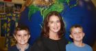 Global perspective: Deirdre Grimshaw with her sons Matthew and Stevie in Vietnam