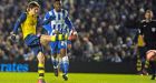  Tomas Rosicky  scores Arsenal’s third goal against Brighton during the FA Cup fourth-round  match at the AMEX Stadium in Brighton. Photograph: Gerry Penny/EPA