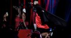 Madonna suffered a wardrobe malfunction at the Brits after she was dragged off the stage by her own cloak. Photograph: Gareth Cattermole/Getty Images