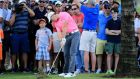  Rory McIlroy plays his second shot on the second hole during the third round of the World Golf Championships-Cadillac Championship at Trump National Doral Blue Monster Course in Doral, Florida. Photograph: David Cannon/Getty Images