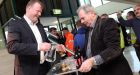 John McCartin and Seán Quinn enjoying  a drink when Mr Quinn returned to his HQ. Mr McCartin is a non-executive director of Quinn Industrial Holdings. Photograph: Lorraine Teevan