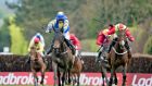 Davy Russell guides Mallowney to victory in the Handicap Steeplechase at Punchestown last year. Mallowney is joint-top rated on 162. Photograph: Inpho