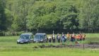 Members of the Wright and McKee famies and  members of the Independent Commission for the Location of Victims Remains at  Coghalstown, Co Meath.  Photograph: Alan Betson 