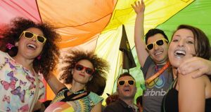 Upwards of 50,000 people paraded for Gay Pride in Dublin on Saturday.  Photograph: Clodagh Kilcoyne/Getty Images
