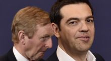 Taoiseach Enda Kenny and Greece’s prime minister Alexis Tsipras during an EU summit in Brussels in April. Photograph: John Thys/AFP /Getty Images