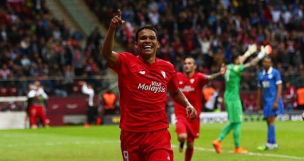 Carlos Bacca is set to complete a move form Sevilla to AC Milan. Photograph: Getty