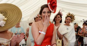 Best-dressed lady winner Alex Butler from Ballyedmond, Midleton, Co Cork. Photograph: Cyril Byrne/The Irish Times 

