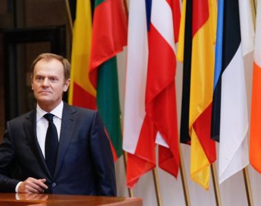  European Council President Donald Tusk:  “I am really afraid of this ideological or political contagion, not financial contagion, of this Greek crisis”. Photograph:  EPA/JULIEN WARNAND