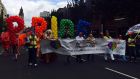 Pride marchers take to the streets in Belfast. Photograph: Amanda Ferguson/@AmandaFBelfast