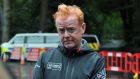 Chris Evans speaks to the media close to Oulton Park, Cheshire, after a pilot was killed when an aircraft taking part in an aerial show. Photograph: PA