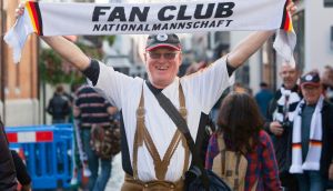  German fan Peter Lintburg Frankfurt in Dublin’s Temple Bar before the defeat by  Republic of Ireland. Photograph: Gareth Chaney Collins