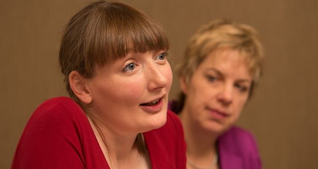 Sinead Ahern, chair of Labour Women, and  Senator Ivana Bacik during the launch by Labour Women of the General Scheme of the Labour Women Repeal the 8th Amendment Bill in Buswells Hotel,Dublin. Photograph: Gareth Chaney/Collins.