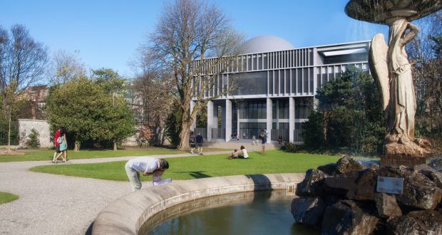 The Exploration Station development would open up Iveagh Gardens (above) and add to the front elevation of the National Concert Hall  facing on to Earlsfort Terrace. 