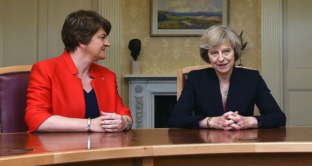 File photo dated  of Arlene Foster (left), leader of the Democratic Unionist Party, with Prime Minister Theresa May, who will hold critical talks on a deal to prop up a Tory minority administration after the Government admitted the Queen’s Speech could be delayed. Charles McQuillan/PA Wire