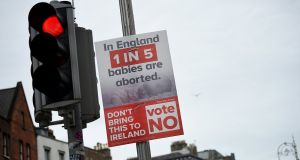 An anti-abortion poster in Dublin. Photograph: Reuters