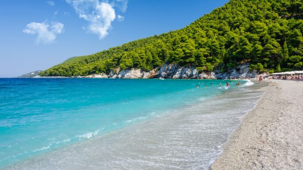   8. Kastani beach in Skopelos, Greece where Mamma Mia! was filmed. 
