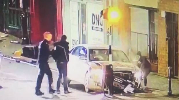 CCTV of the incident in Castleblayney, where a vehicle collided with a parked car, causing the death of Stephen Brown. PHotograph: Newsfile