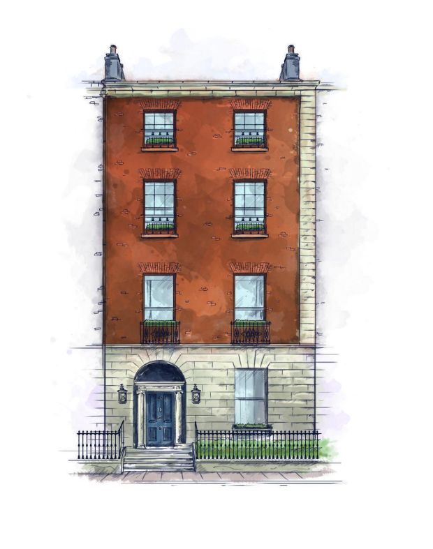 An illustration of number 25 Fitzwilliam Place. Image: Joe Maher