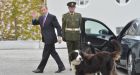 Newly elected Taoiseach Enda Kenny arrives to receive his seal of office from President Higgins at Áras an Uachtaráin. Photograph: Alan Betson / The Irish Times