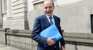 Fianna Fáil leader Micheál Martin leaving Government Buildings in Dublin after finalising the text of a  programme for government with the leaders of Fine Gael and the Green Party. Photograph: Dara Mac Donaill / The Irish Times