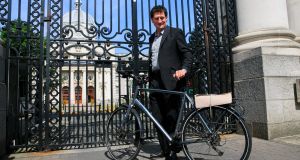 Green Party leader Eamon Ryan before government-formation talks at Government Buildings, Dublin. Photograph: Gareth Chaney/Collins