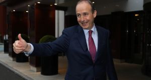 Fianna Fáil leader Micheál Martin after announcing his party members voted for the programme for government. Photograph: Damien Eagers/PA 