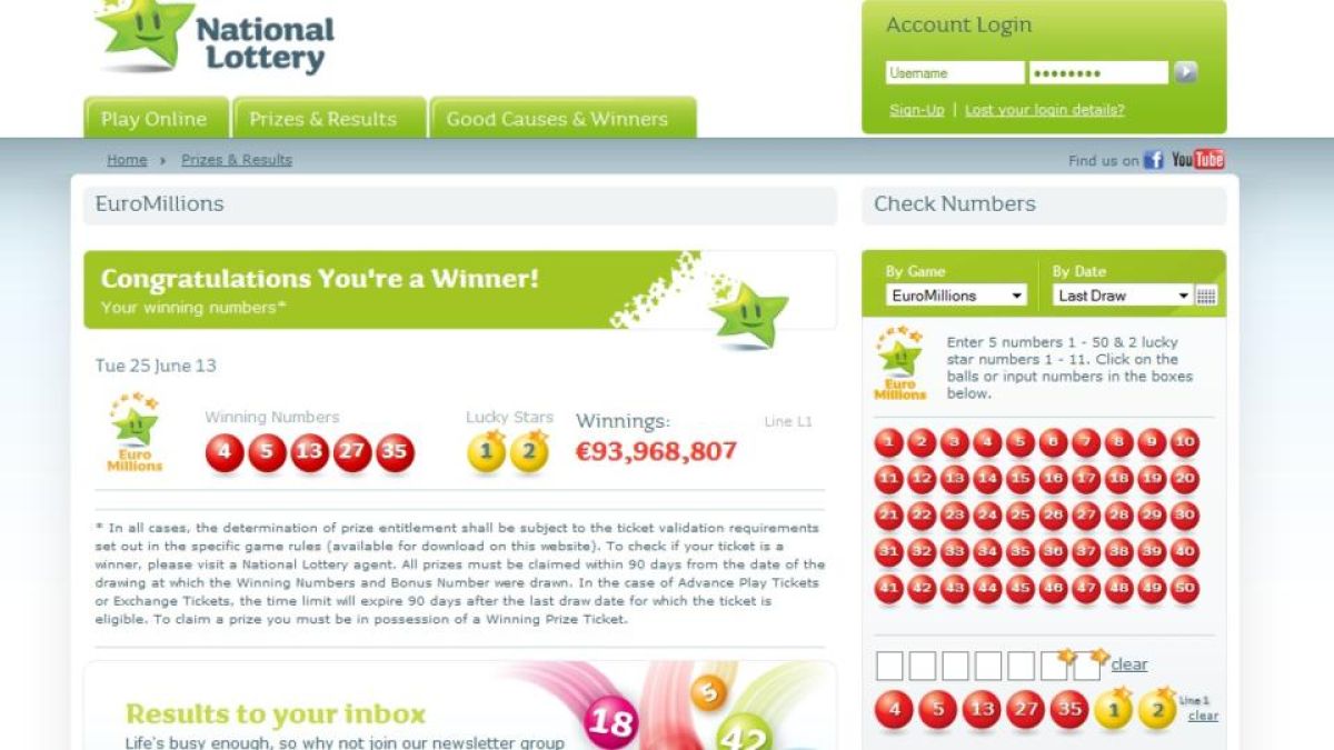 check lotto euromillions