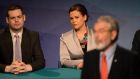 A new opinion poll has found that Sinn Féin is the most popular party in the State followed by Fine Gael. Dissatisfaction with Gerry Adams’ leadership has grown.  Pictured are Sinn Fein TDs Pearse Doherty, Mary Lou McDonald and Mr  Adams.Photograph; Dara Mac Dónaill / The Irish Times