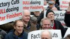 Beef farmers at a protest outside the Department of Agriculture. Photograph: Eric Luke / The Irish Times