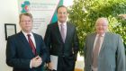 Minister for Health Leo Varadkar pictured with Brian O’Mahony (L) chief executive of the Irish Haemophilia Society and  Barry Harrington (R), chairperson of the National Haemophilia Council at the launch of the new severe bleeding alert card  in Dublin on Wednesday. Photograph: Irish Haemophilia Society 
