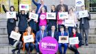 Representatives from the  BeLonG To YES coalition at a meeting on the importance for young people of a ‘Yes’ vote in the same-sex marriage referendum. Organisations involved in the coalition include the ISPCC, Barnardos, Foróige and BeLonG To. Photograph: Marc O’Sullivan