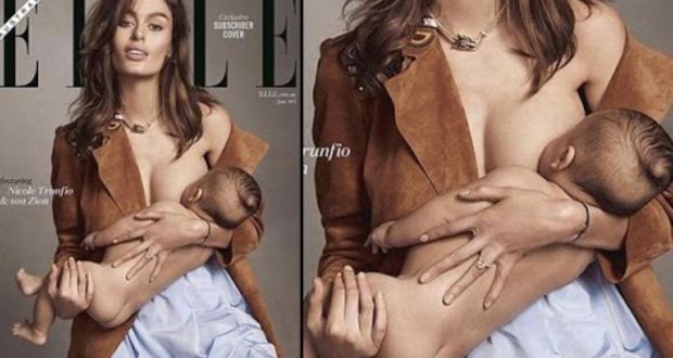 620px x 330px - How a model breastfeeding her son became the cover of Elle ...