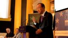  United Nations secretary general   Ban Ki-moon  speaking in Dublin Castle on May 25th, 2015.  Photograph: Cyril Byrne/The Irish Times 