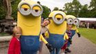 Minion magic: Rosie Comerford (6), Aaron O'Flaherty (9), Jack O'Flaherty (7) pictured with Kevin, Stuart and Bob to launch the Minions-themed family fun zone at Taste Of Dublin this weekend