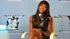 Naomi Campbell at the Merrion Hotel in Dublin on Tuesday where it was announced that she will be the new face of Newbridge Silverware. Photograph: Sara Freund/The Irish Times