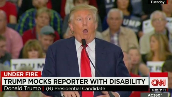 donald trump mocks disabled reporter video