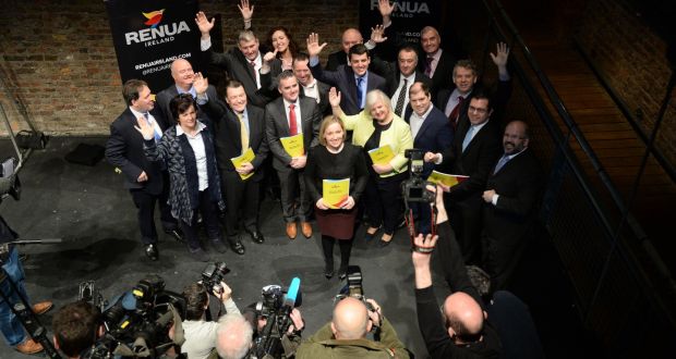 Renua leader Lucinda Creighton (centre) made her comments  at the launch of her party’s election 2016 manifesto.  Photograph: Dara Mac Donaill/The Irish Times