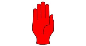 hand political right red symbol symbolism ulster irishman diary religious wrong foot ubiquitous straddles sectarian divide