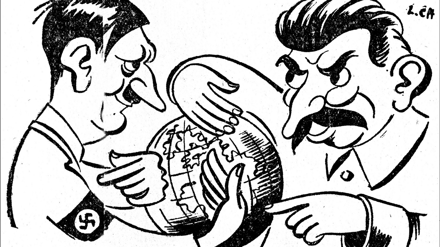 Карикатуры на Сталина и Гитлера
