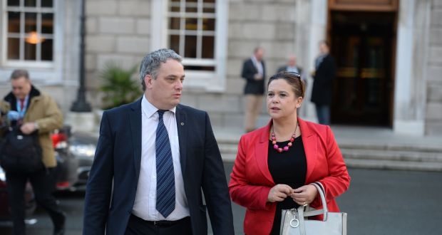 Sinn Féin duputy leader Mary Lou McDonald with Aengus Ó Snodaigh at Leinster House  